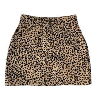 Billabong Mini Skirt Animal Print‎ Leopard Black and Tan Women's Size 26